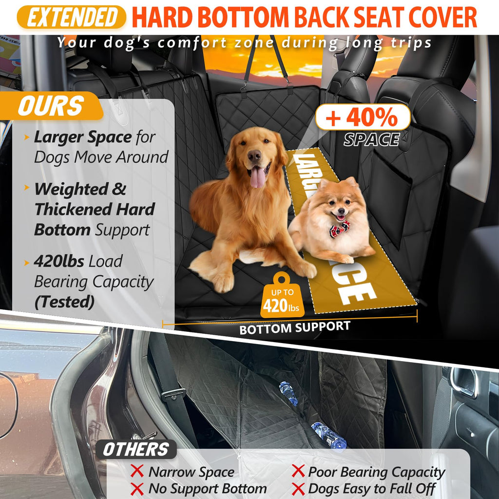 ROUWINNE Back Seat Extender for Dogs – 53 in Wide, 420 lb Capacity, Waterproof Car Hammock
