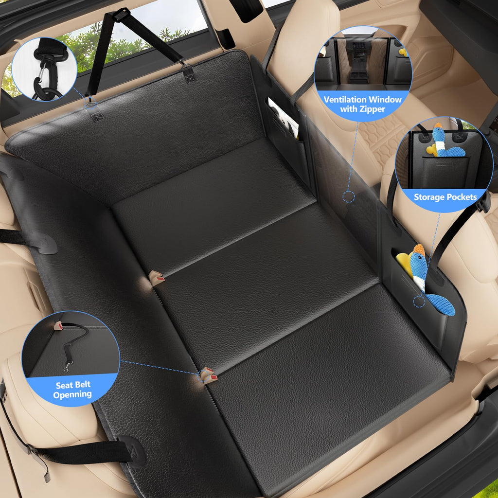 ROUWINNE Back Seat Extender for Dogs – Waterproof, Hard Bottom, 53-Inch Wide