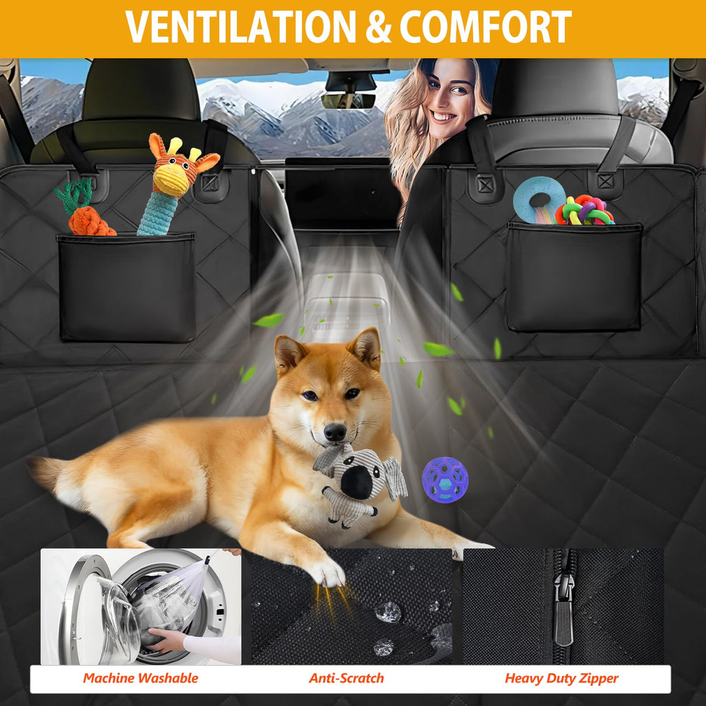 ROUWINNE Back Seat Extender for Dogs – 53 in Wide, 420 lb Capacity, Waterproof Car Hammock