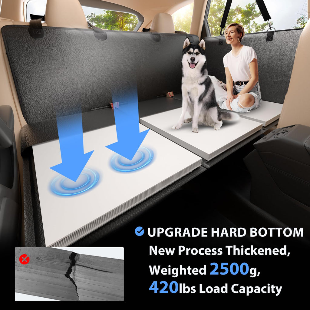 ROUWINNE Back Seat Extender for Dogs – Waterproof, Hard Bottom, 53-Inch Wide