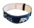 2.5inch Wide Heavy Duty Black Leather  Collar with English Bulldog Badge