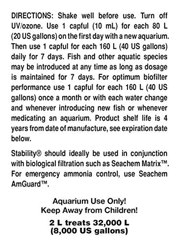 Seachem Stability - Rapid Biofilter Establishment for Freshwater & Marine Tanks (2L / 67.6 oz)