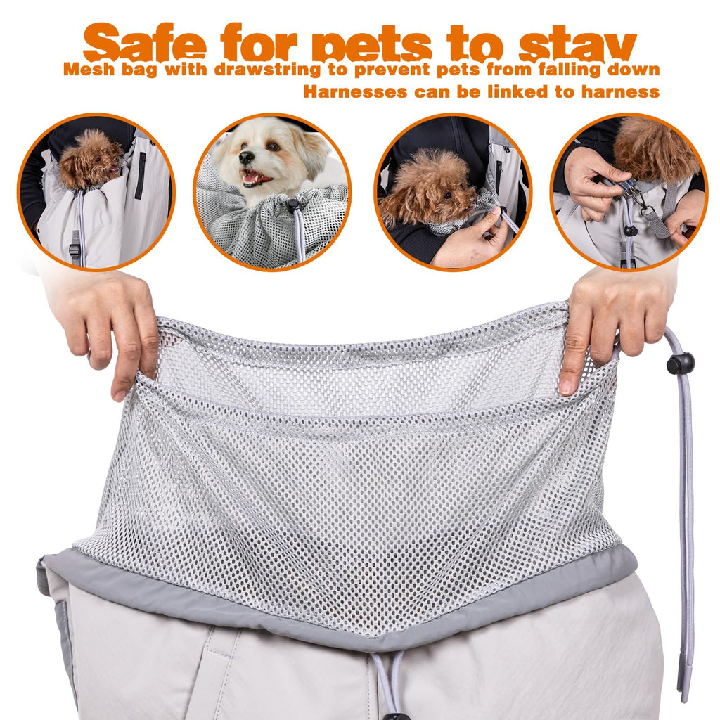 SENIOR BUDDAY Dog Carrier Sling for Small Dogs & Cats Up to 20 lbs – Grey, Hands-Free Travel