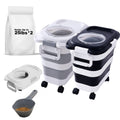 SEWIU 2-Pack 25 lb Dog Food Storage Container – Collapsible, Moisture-Proof with Scoop