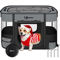 Siedihit Large Dark Grey Dog Cat Playpen – Foldable Indoor/Outdoor Pet Kennel Tent