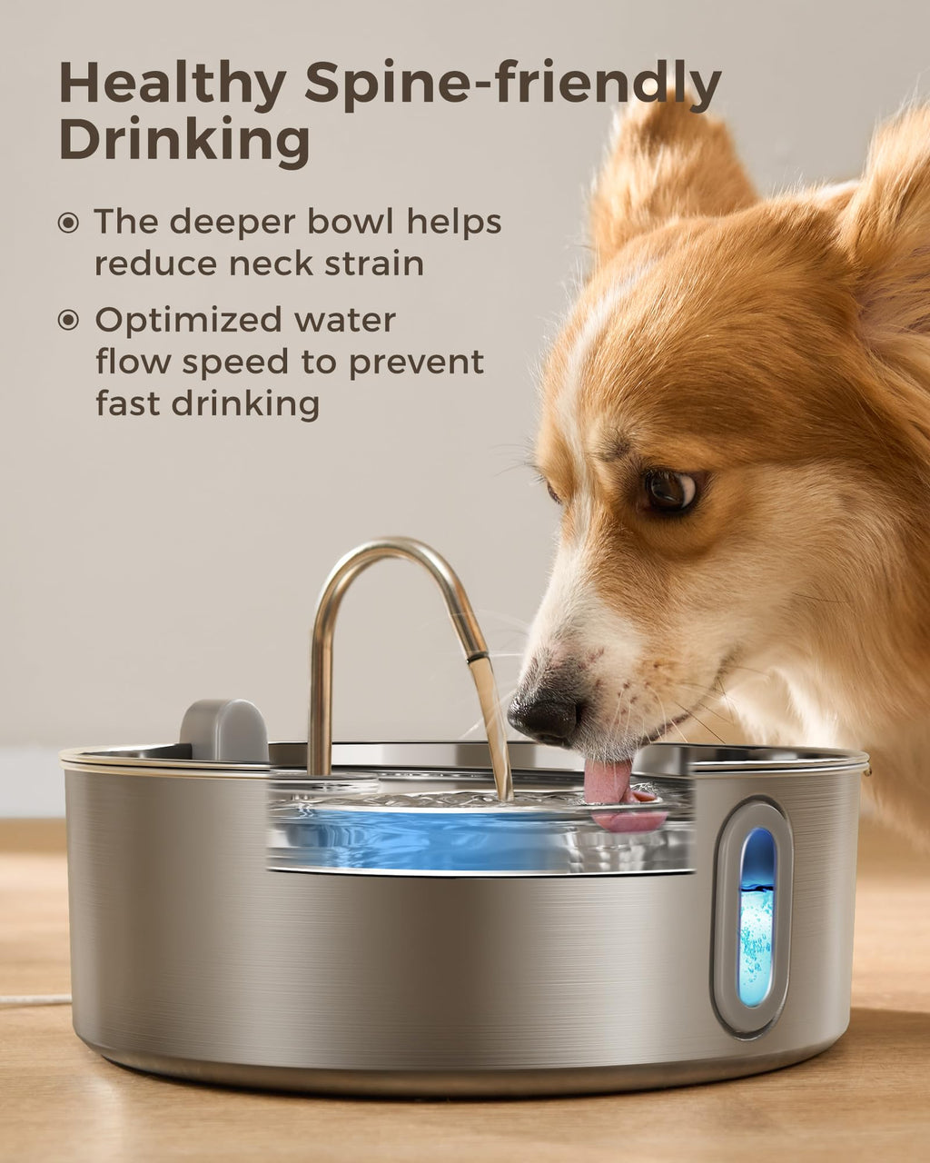 Smartoo 7L Large Dog Water Fountain — Stainless Steel, 4-Stage Filtration, Ultra-Quiet Pump