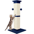 SOCATER Cat Scratching Post 33 Inch Nature Sisal – Large Indoor Scratch Post for All Breeds (Blue)