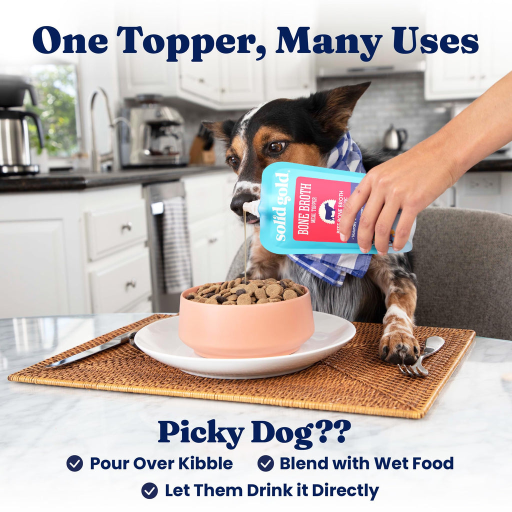Solid Gold Beef Bone Broth for Dogs — Limited-Ingredient Topper with Collagen