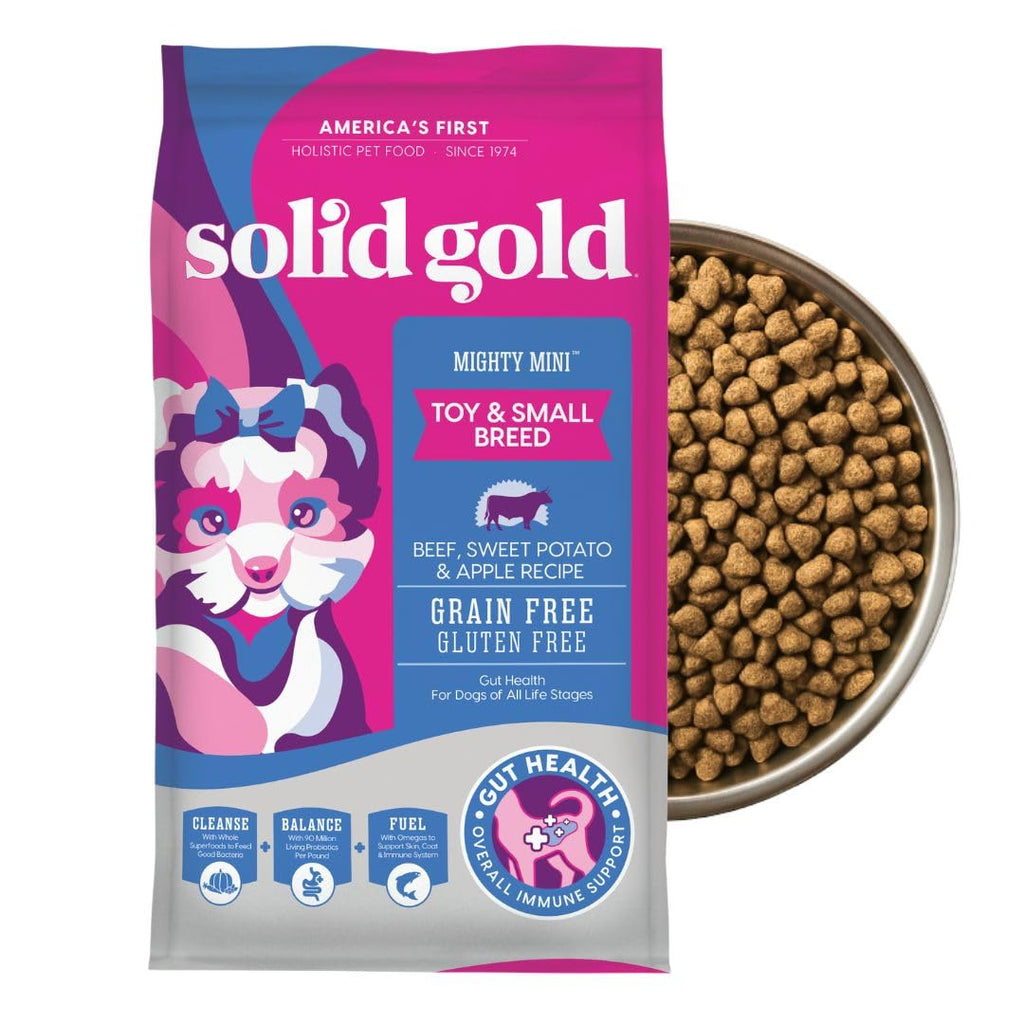Solid Gold Mighty Mini Small Breed Dry Dog Food – Real Beef, Grain Free, Probiotics | 11 lb