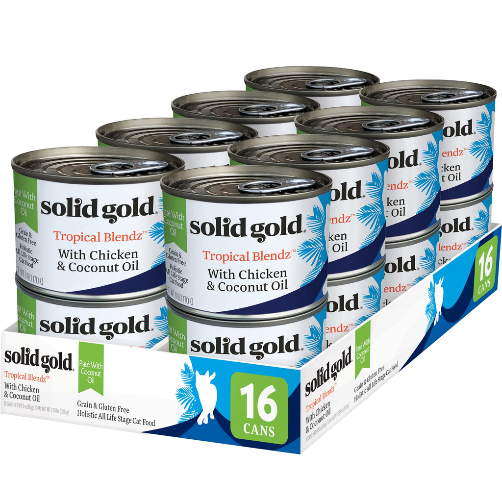 Solid Gold Tropical Blendz Wet Cat Food — Chicken Pate in Coconut Oil (16-Pack)