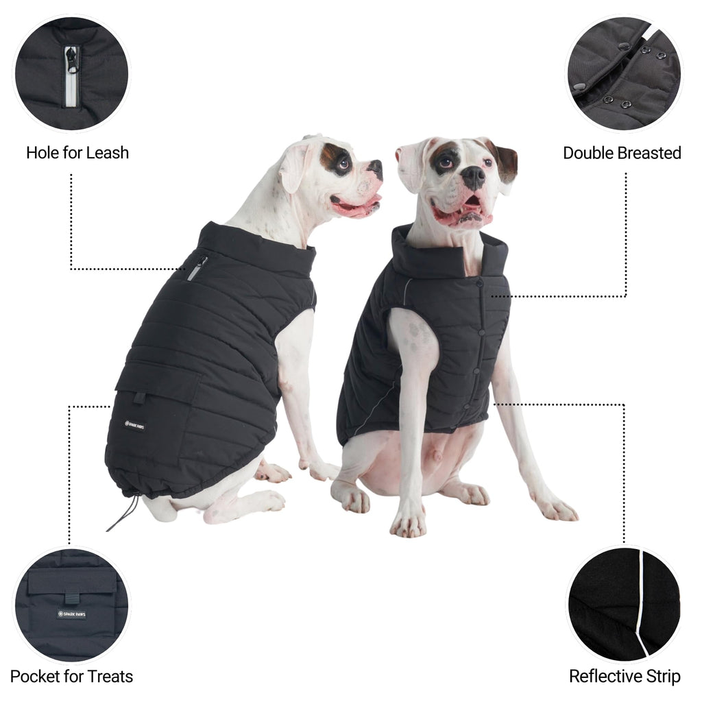 Spark Paws Dog Winter Jacket - Water-Resistant, Warm Fleece, Reflective - 3XL