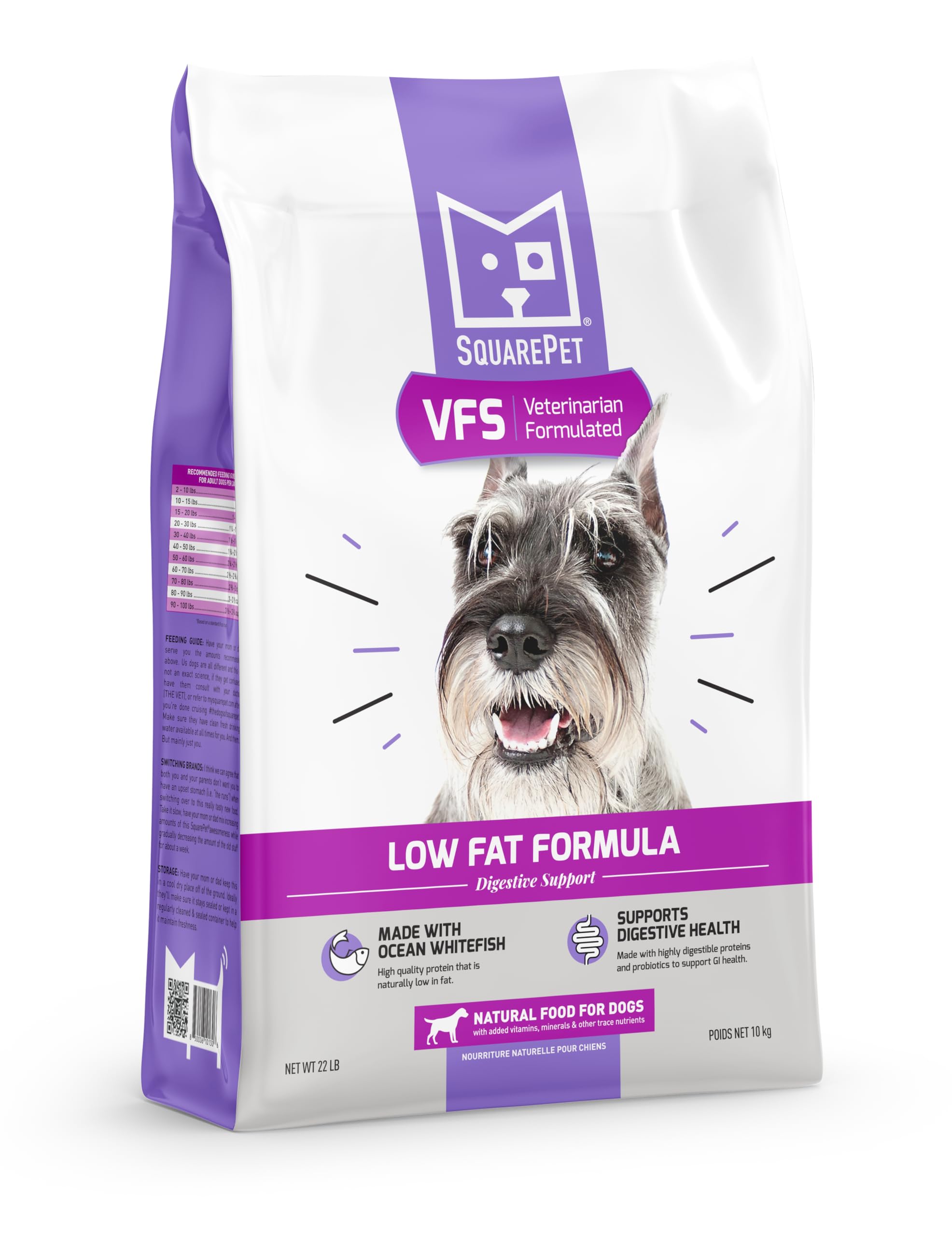 SquarePet VFS Low Fat Formula Dry Dog Food – Lean Whitefish, 22lb