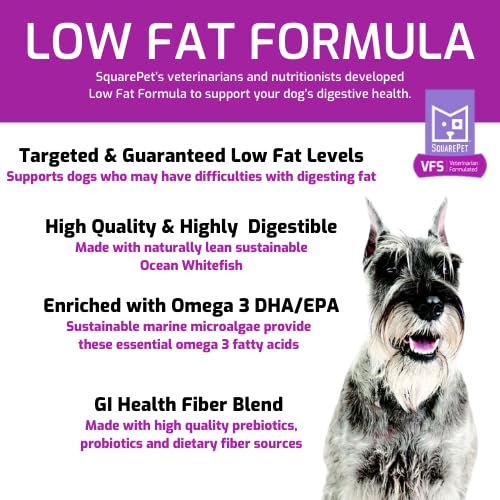 SquarePet VFS Low Fat Formula Dry Dog Food – Lean Whitefish, 22lb