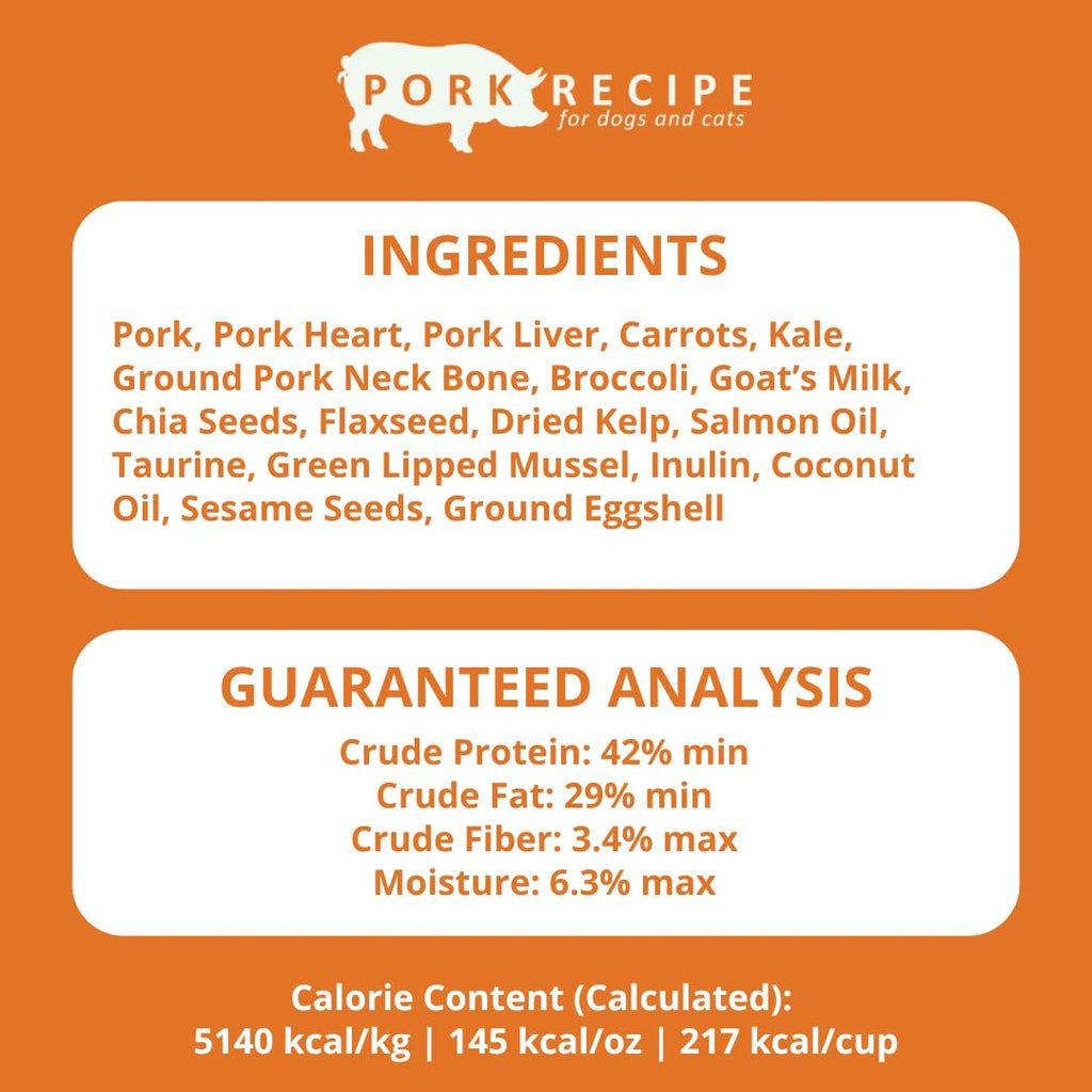 Steve's Real Food Freeze-Dried Raw Nuggets – Pork Recipe (20 oz) | Raw Pet Food for Dogs & Cats