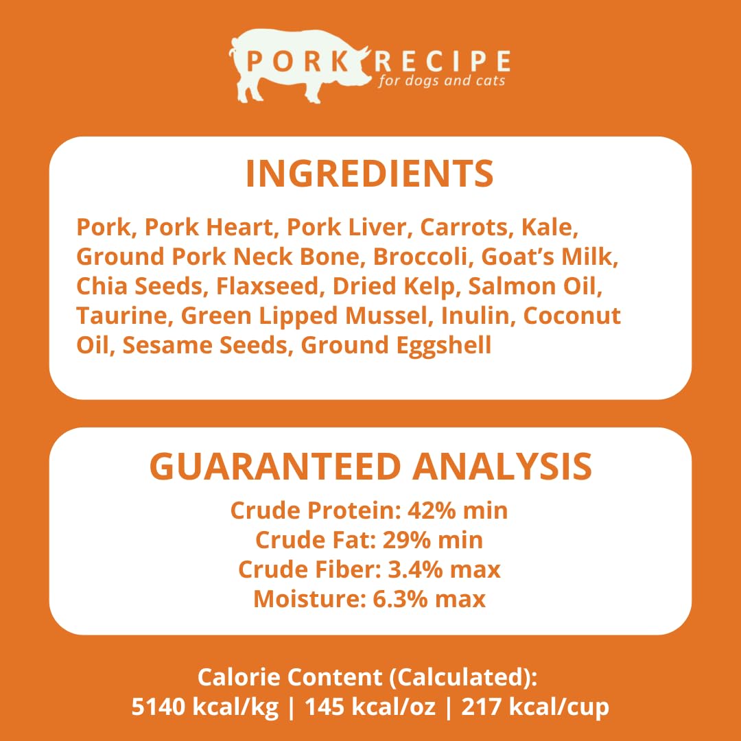 Steve's Real Food Freeze-Dried Raw Nuggets – Pork Recipe (20 oz) | Raw Pet Food for Dogs & Cats