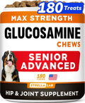 STRELLALAB Senior Dog Joint Supplement - Glucosamine Chondroitin, Bacon Flavor, 180 Count