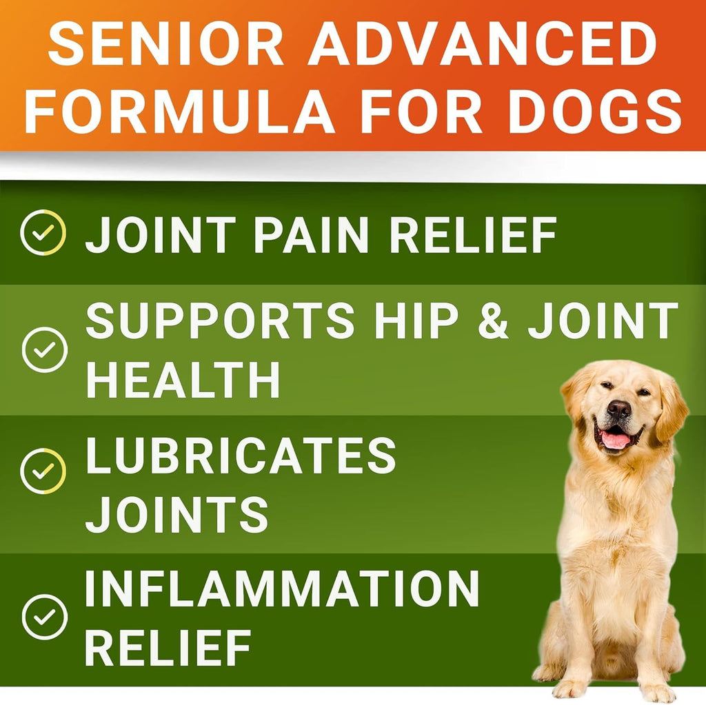 STRELLALAB Senior Dog Joint Supplement - Glucosamine Chondroitin, Bacon Flavor, 180 Count