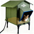 TENDWARE Outdoor Heated Cat House – Elevated Base & Weatherproof Shelter