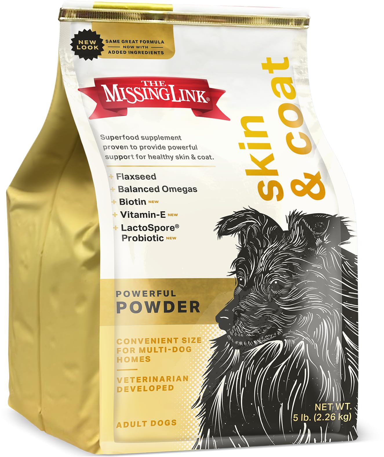 The Missing Link Skin & Coat + Probiotics Supplement for Dogs | 5lb Bag, Healthy Skin, Glossy Coat & Hair Growth