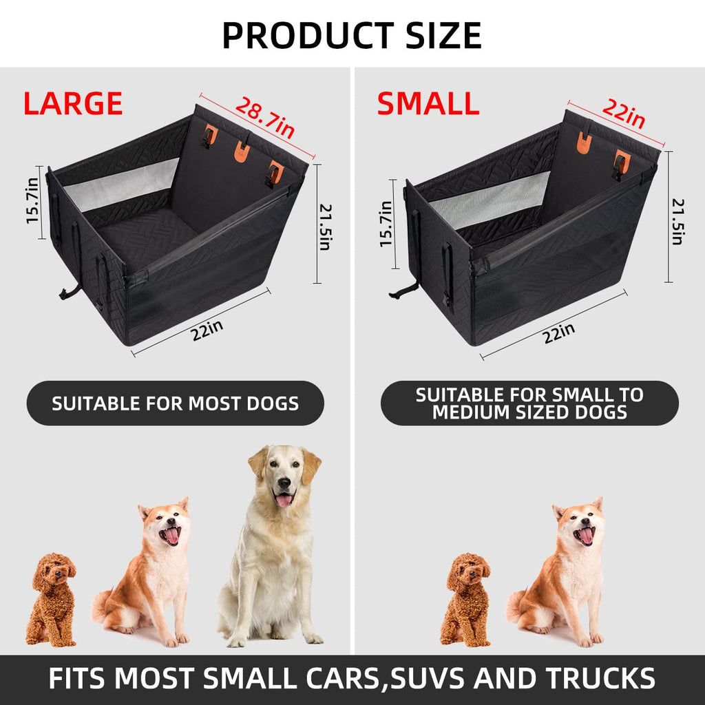 TKYZ Medium Dog Car Seat — Back Seat Extender, Waterproof Large Dog Seat Cover, Car Hammock (Black)
