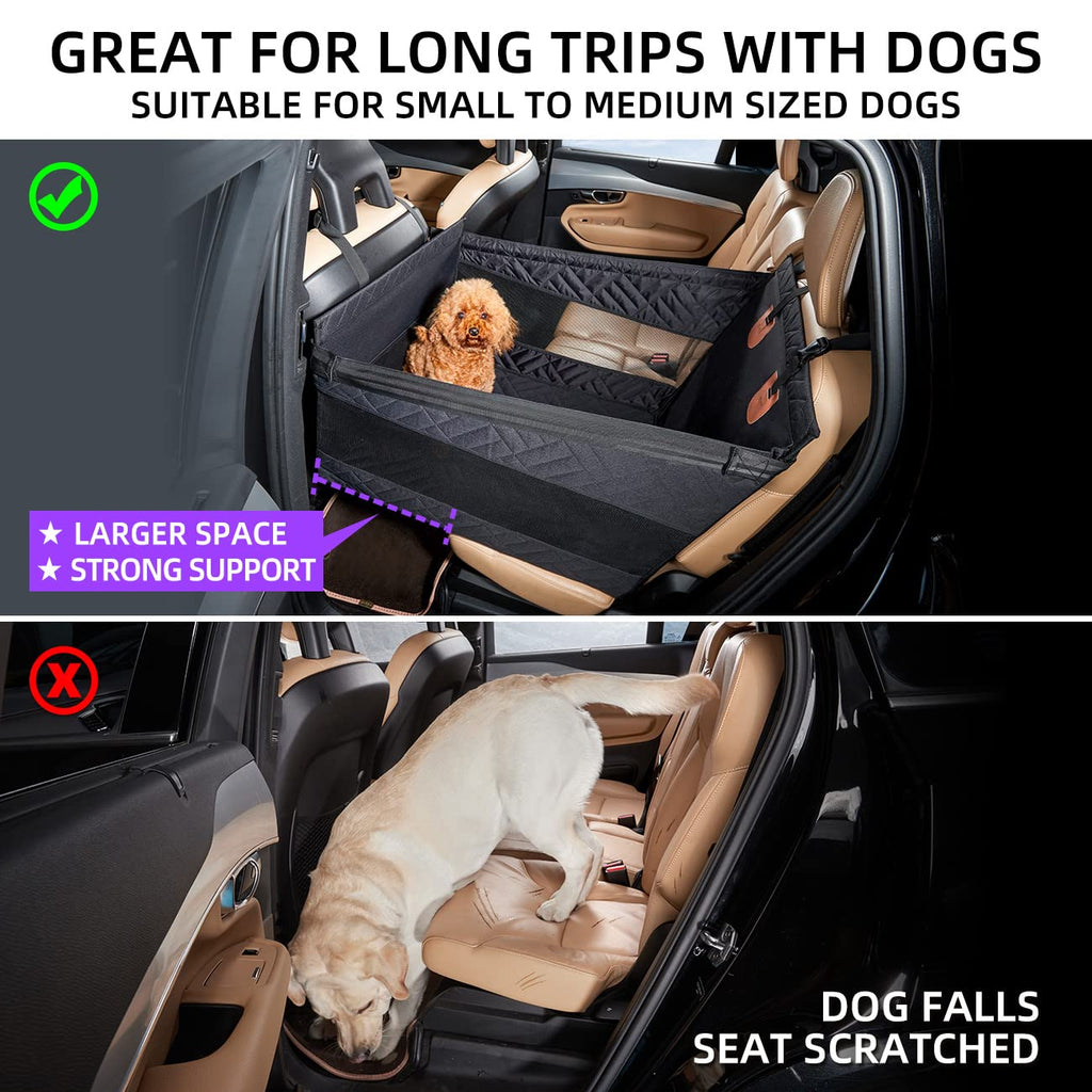 TKYZ Medium Dog Car Seat — Back Seat Extender, Waterproof Large Dog Seat Cover, Car Hammock (Black)