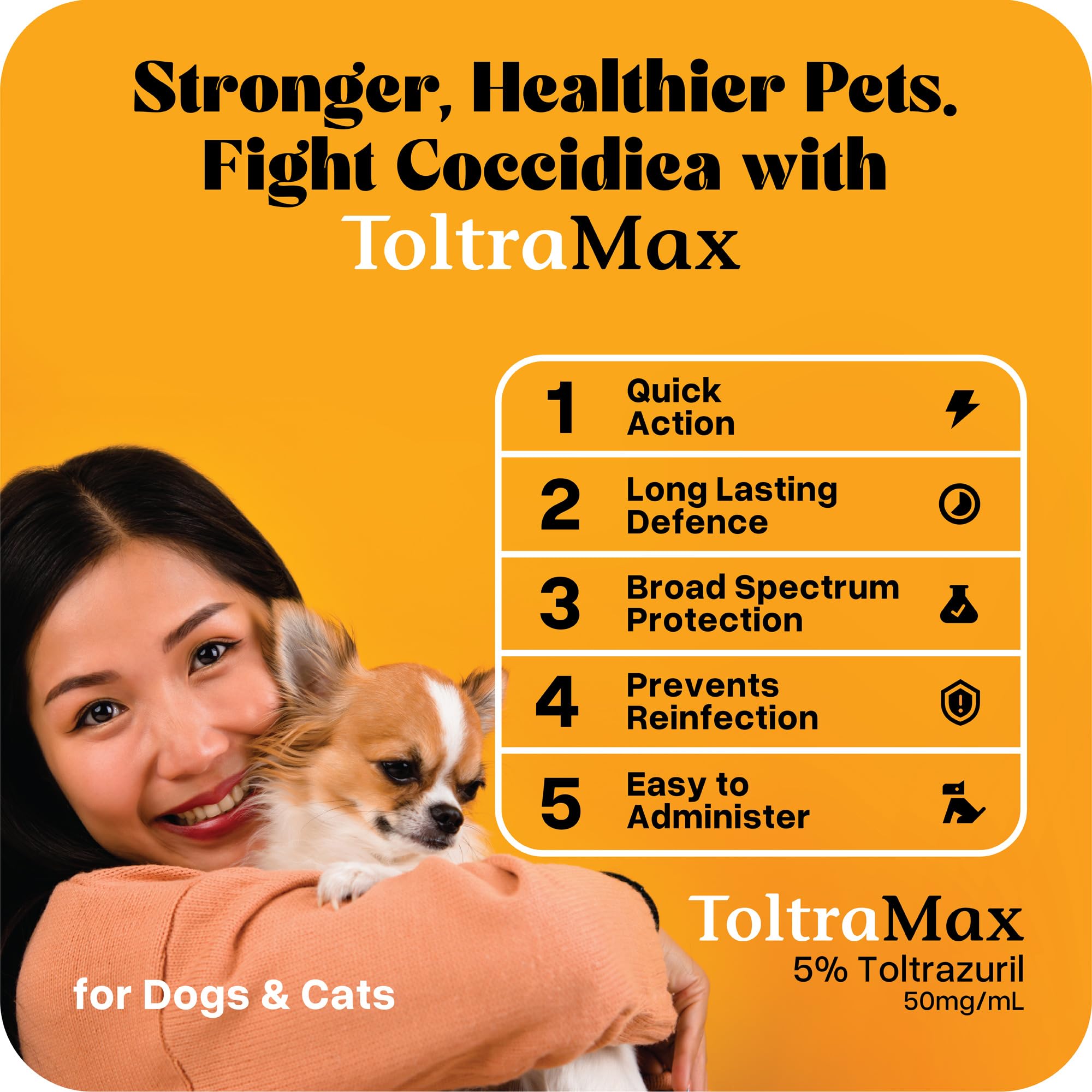 ToltraMax Toltrazuril 5.0% – 240 mL for Horses, Dogs & Cats (Non-Food Chain Animals)
