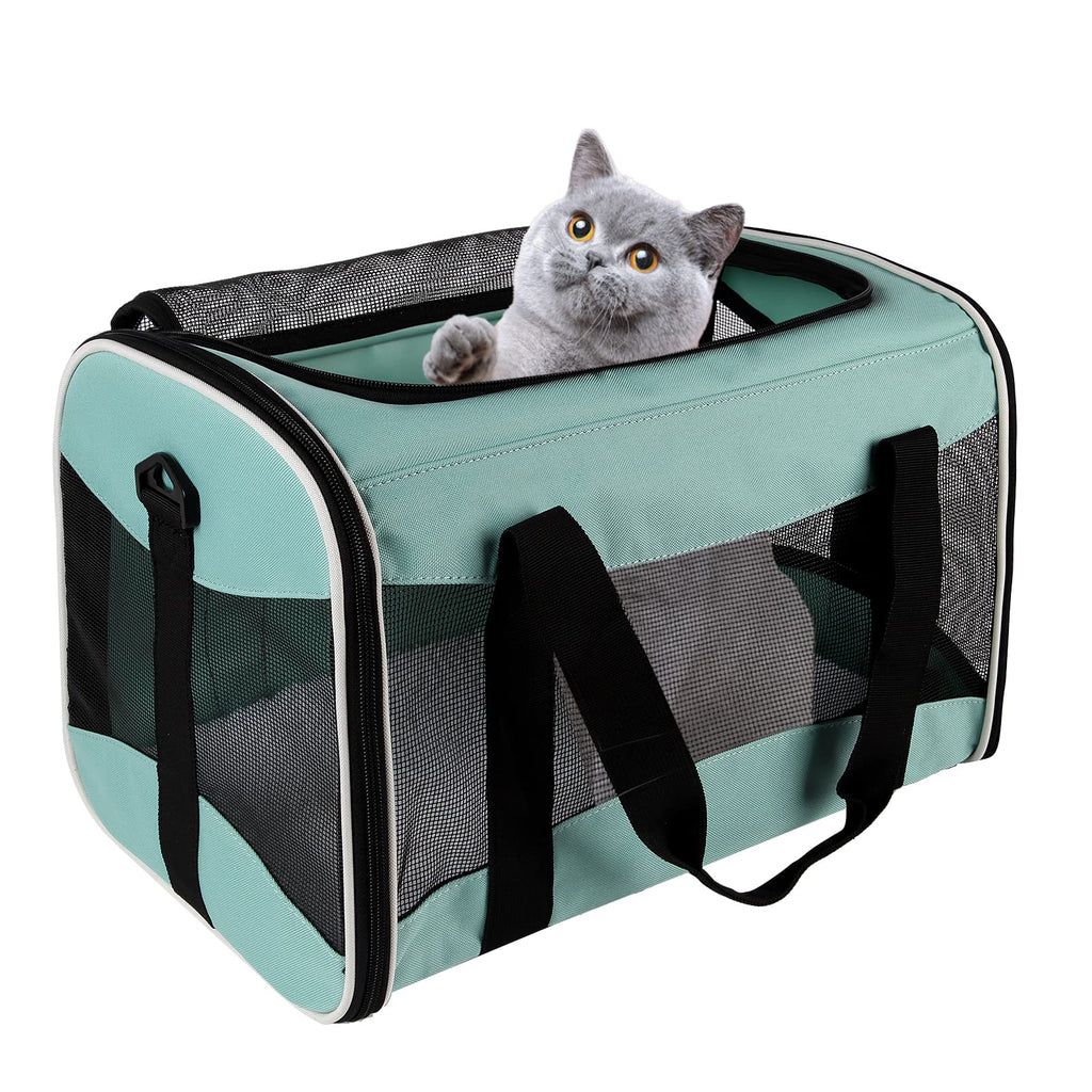 Top tasta Cat Carrier - Soft Sided Pet Carrier Up to 30 lb, Breathable & Collapsible (X-Large, Green)