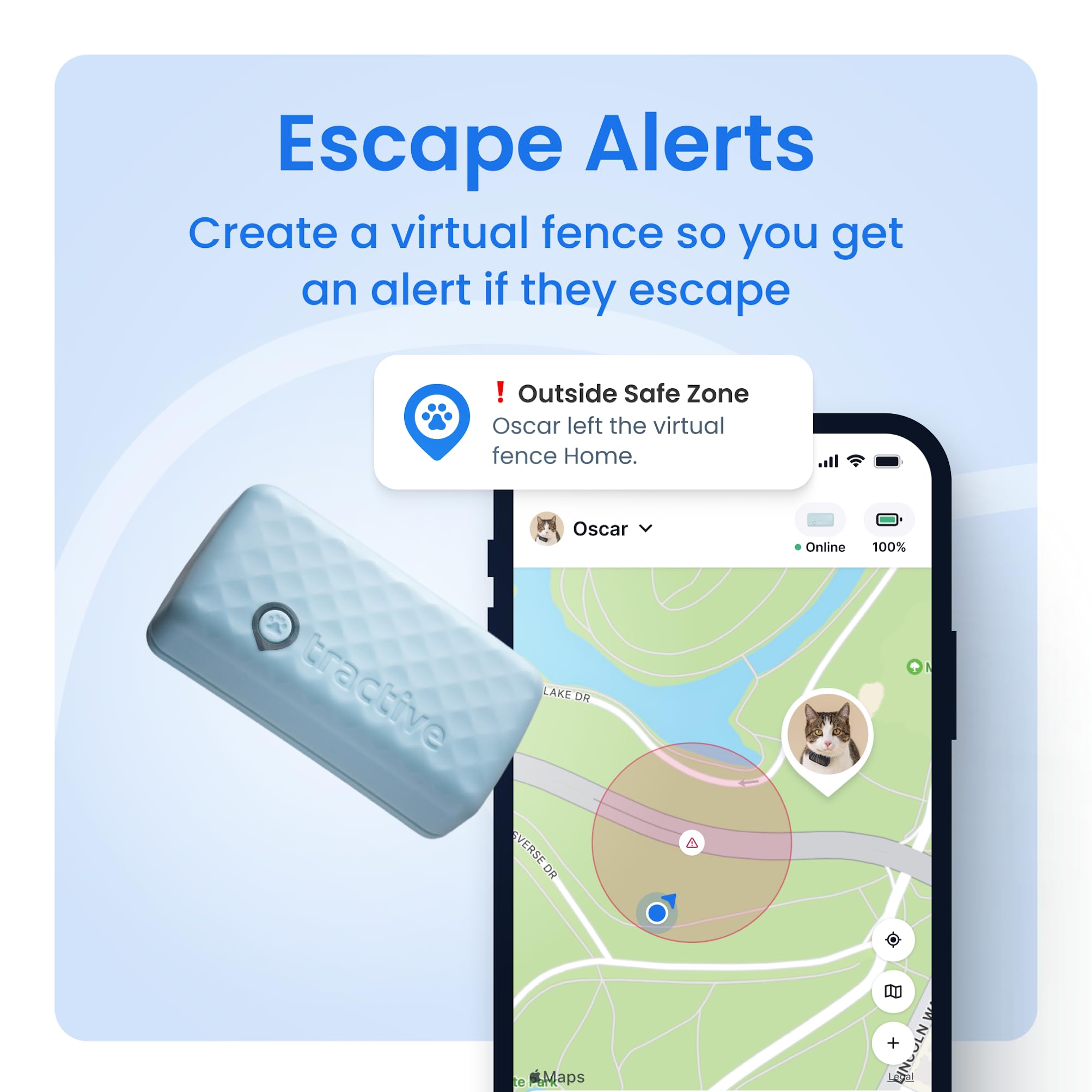 Tractive XL Smart Dog GPS Tracker | Real-Time Location, Virtual Fence & Vital Signs