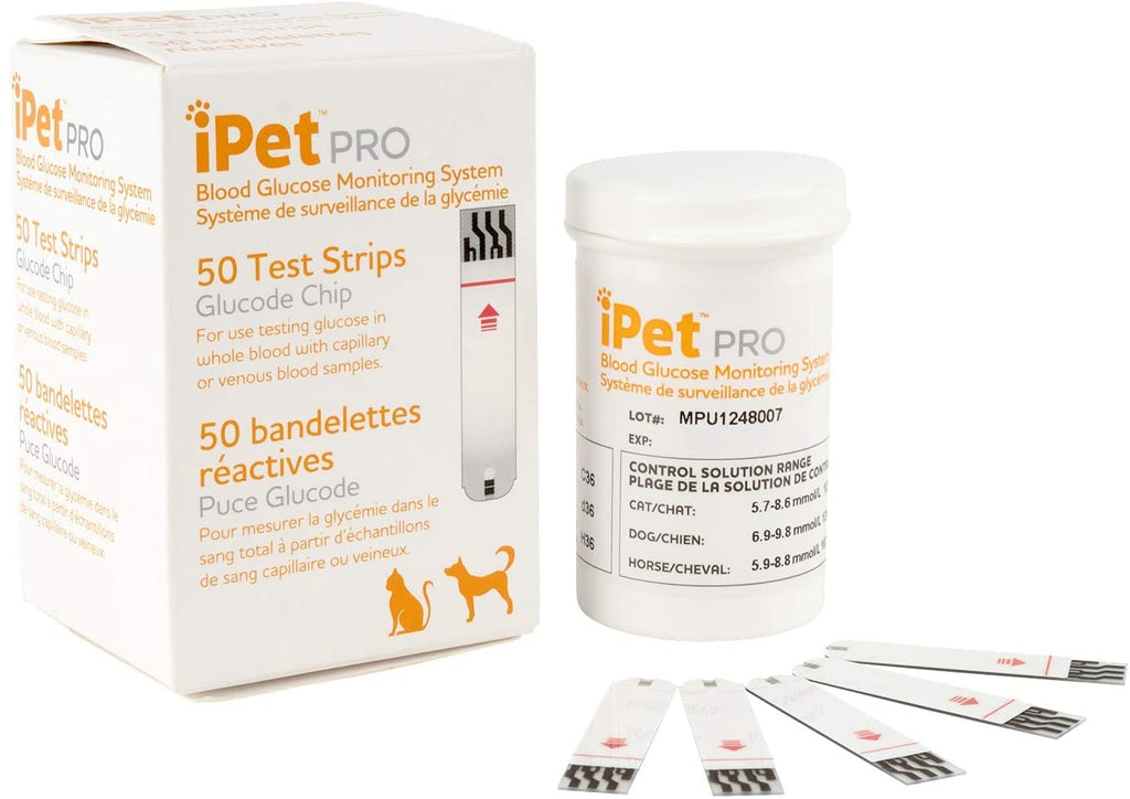 UltiCare iPet PRO Blood Glucose Test Strips — 50 Count for Home Pet Monitoring