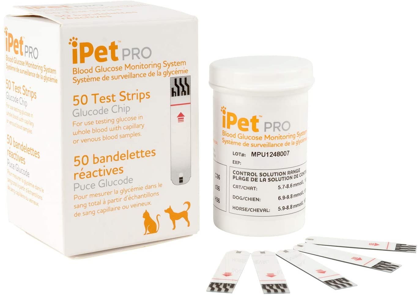 UltiCare iPet PRO Blood Glucose Test Strips — 50 Count for Home Pet Monitoring