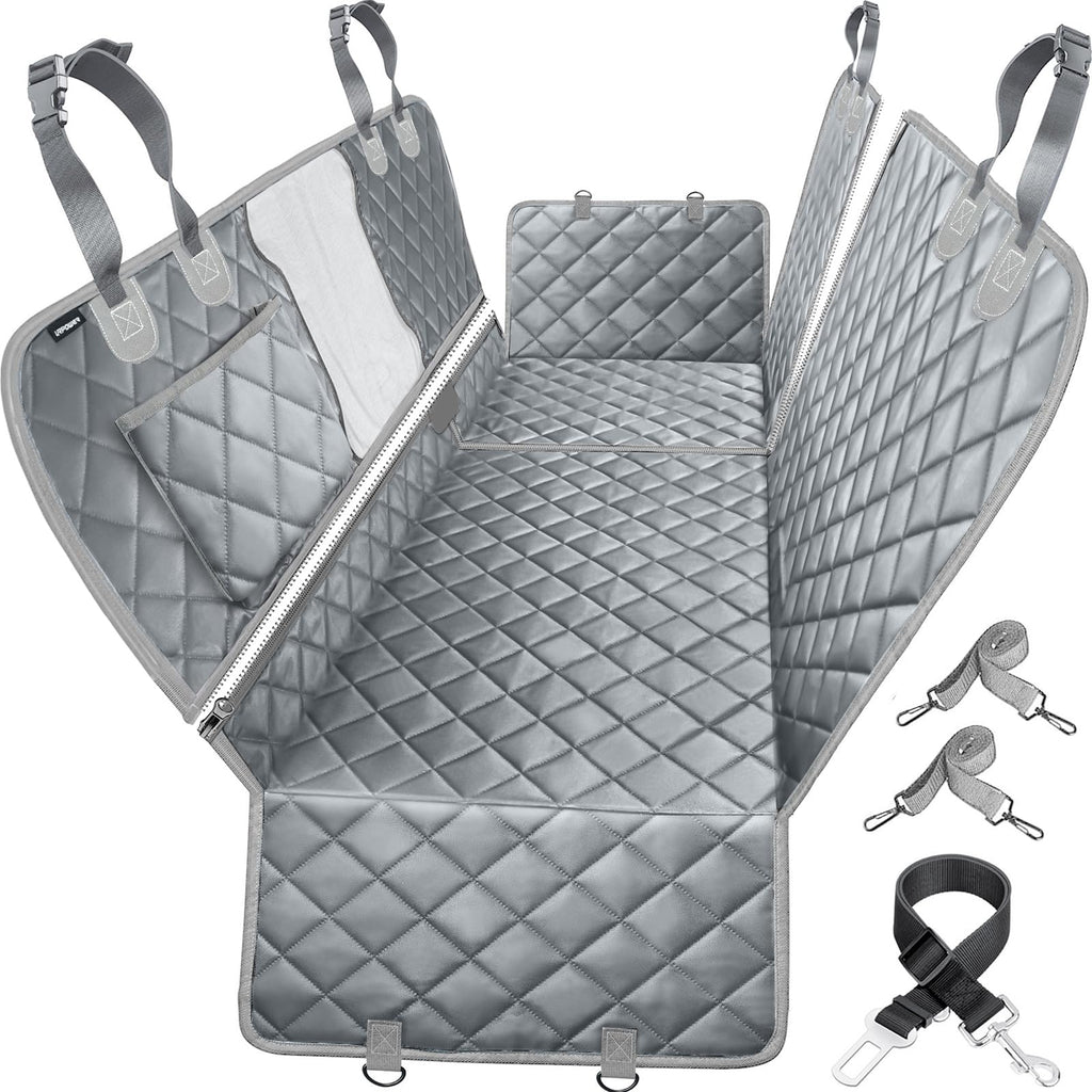 URPOWER 6-in-1 Dog Car Seat Cover – Waterproof Back Seat Protector