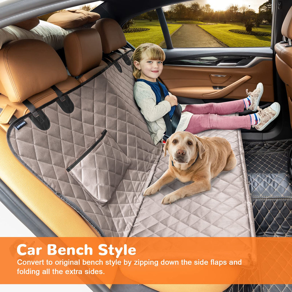 URPOWER Dog Seat Cover Car Hammock – 100% Waterproof, Nonslip Backseat Protector for Cars, SUVs, Trucks
