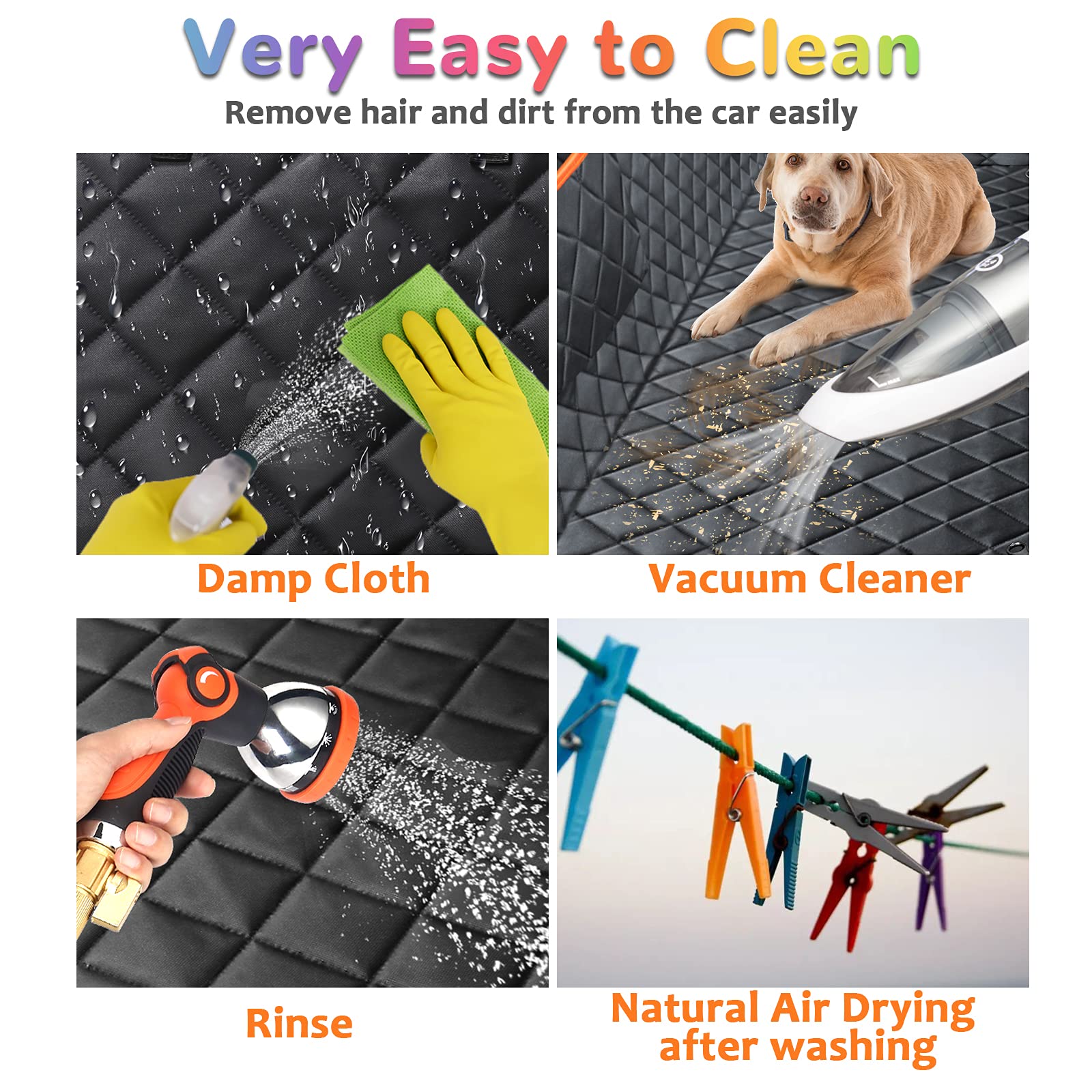 URPOWER Dog Car Seat Cover – 100% Waterproof Hammock, Nonslip, Easy Install