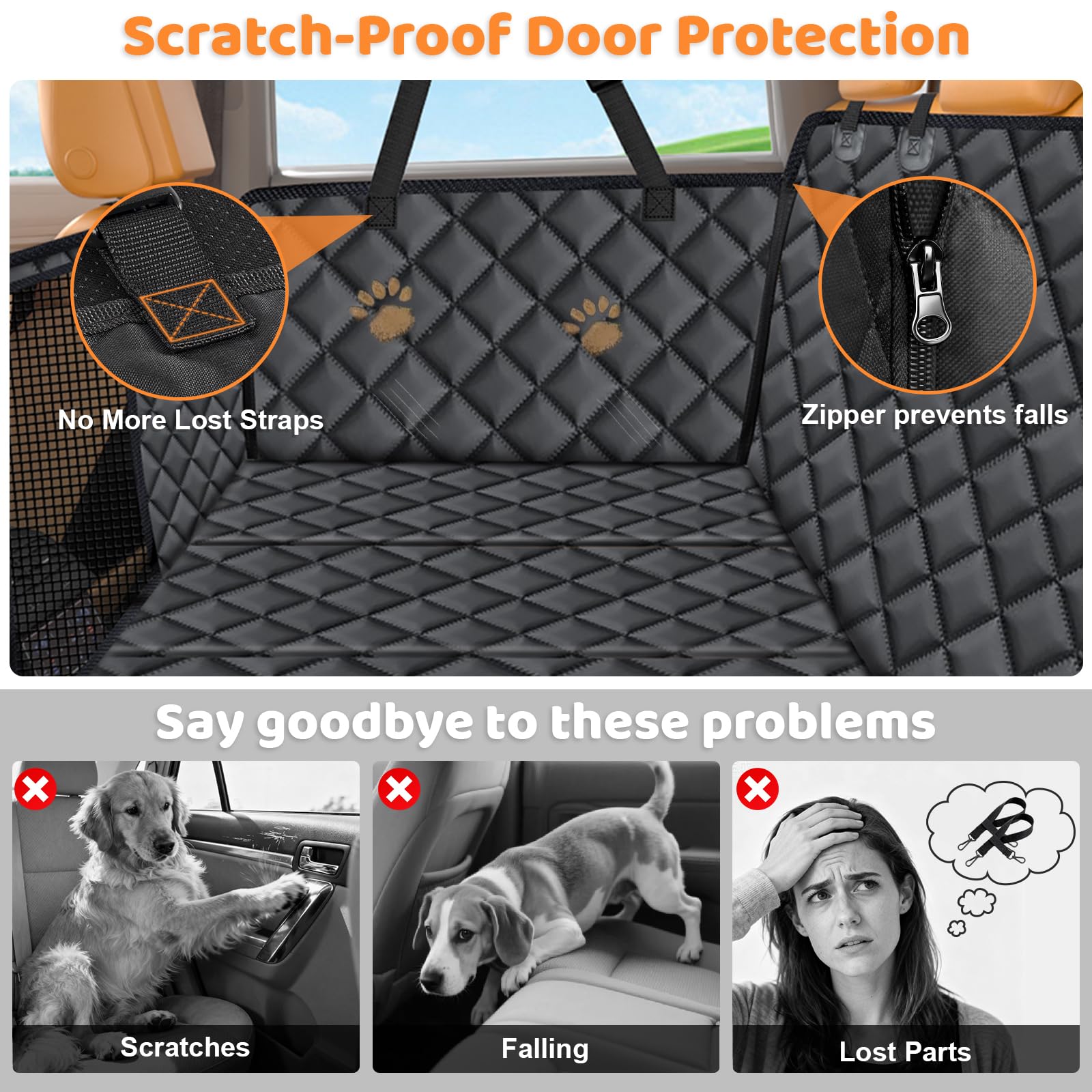 URPOWER XL Backseat Extender for Dogs — Hard Bottom Seat Cover for Full-Size Trucks
