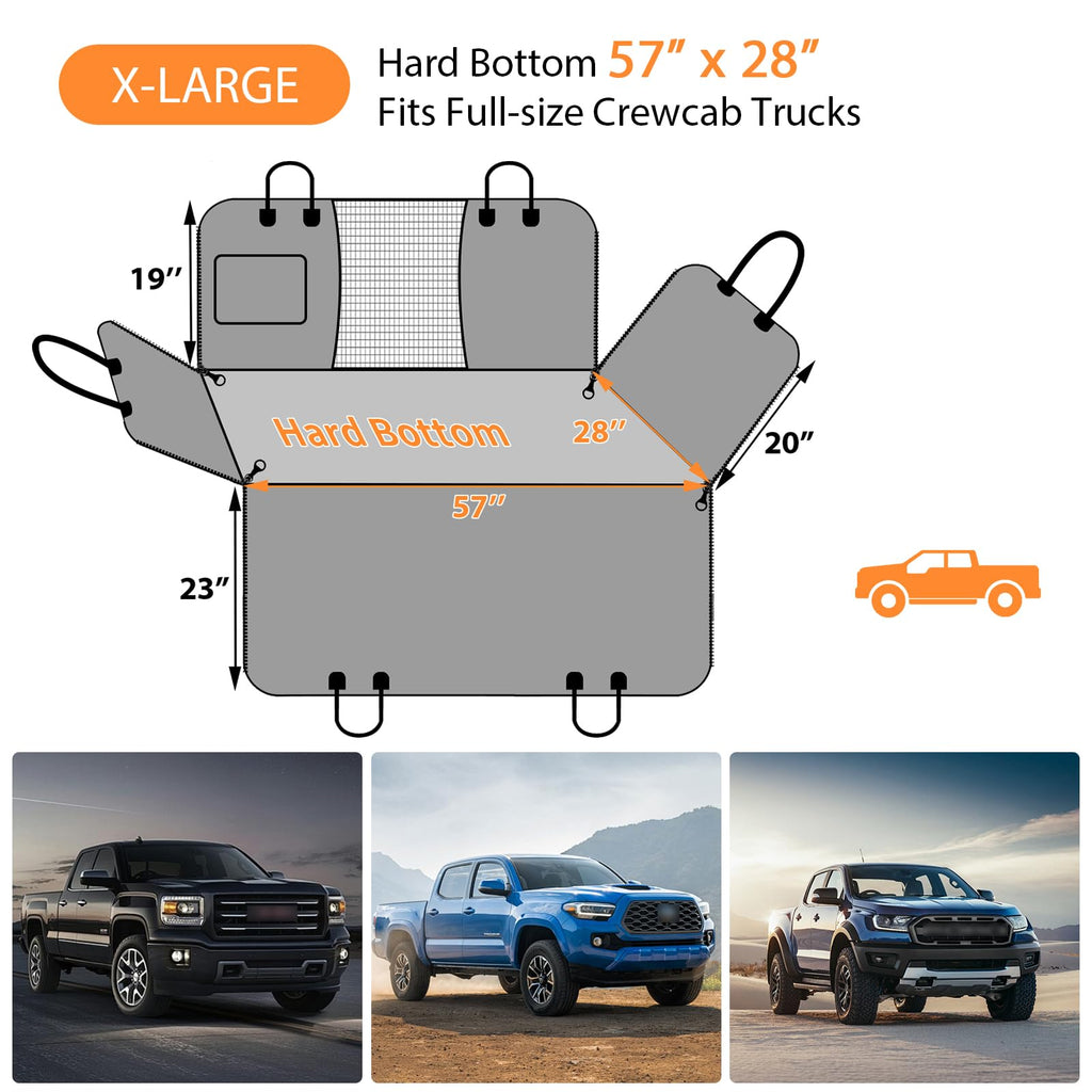 URPOWER XL Backseat Extender for Dogs — Hard Bottom Seat Cover for Full-Size Trucks