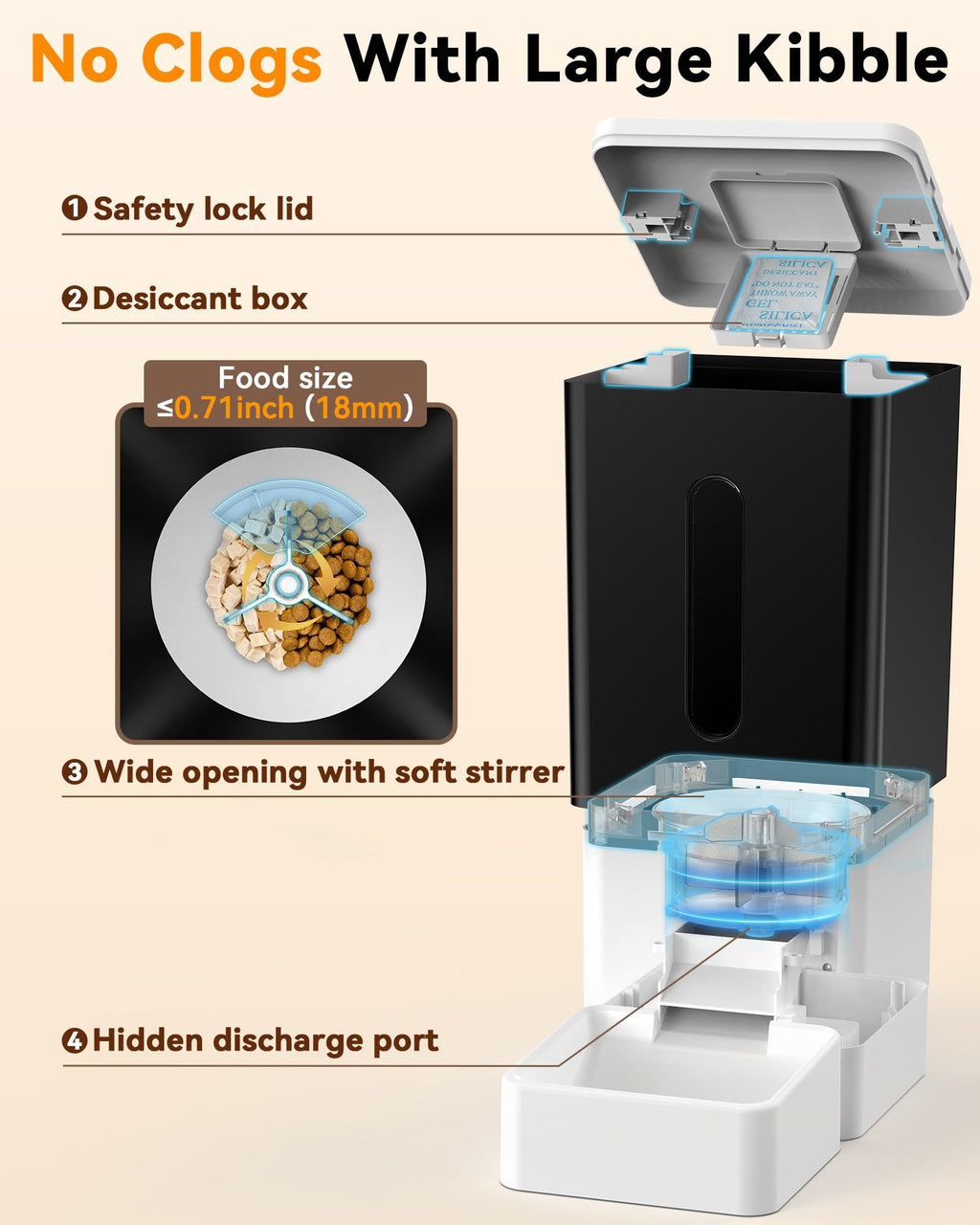 UTCG Automatic Dog Feeder Large Breed 12L/50 Cups — HD Camera, 5G WiFi