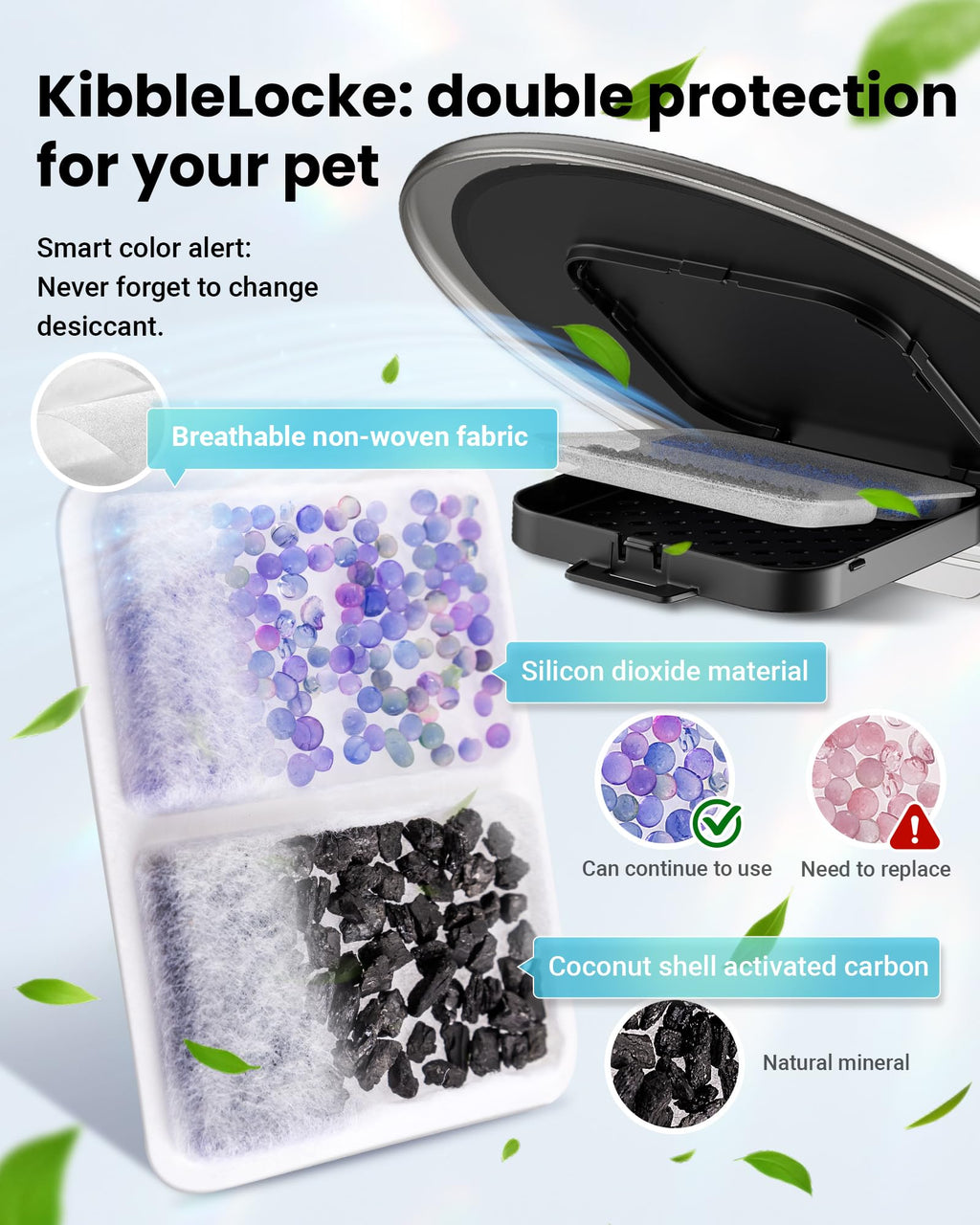 Vacqueen Automatic Cat Feeder for 3 Cats — 6L Smart WiFi Dispenser with Anti-Jam & Voice Recorder
