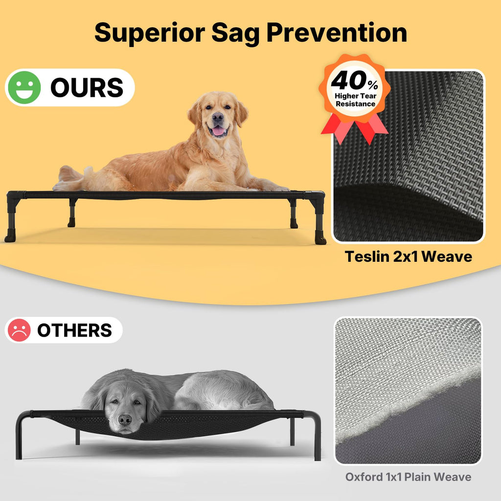 Veehoo Outdoor Elevated Dog Bed Large 42x30 – Breathable Telsin, Anti-Slip