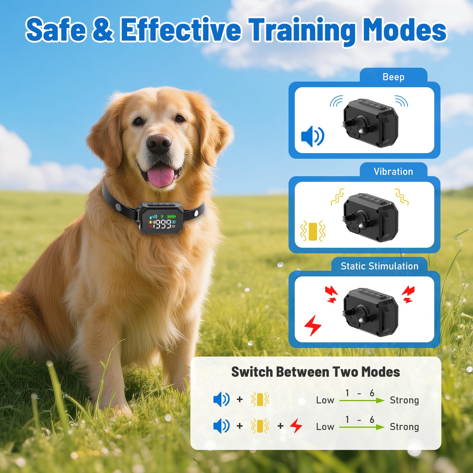VERSMELO GPS Wireless Dog Fence — Large Yard Perimeter Collar Fence System (33–1999 yd), IPX7