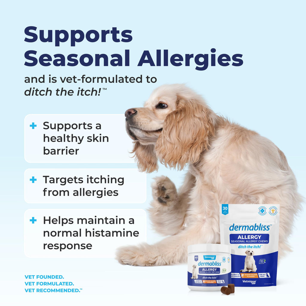 Dermabliss Dog Allergy Relief & Immune Support Chews - Vetnique Labs (120 Ct)