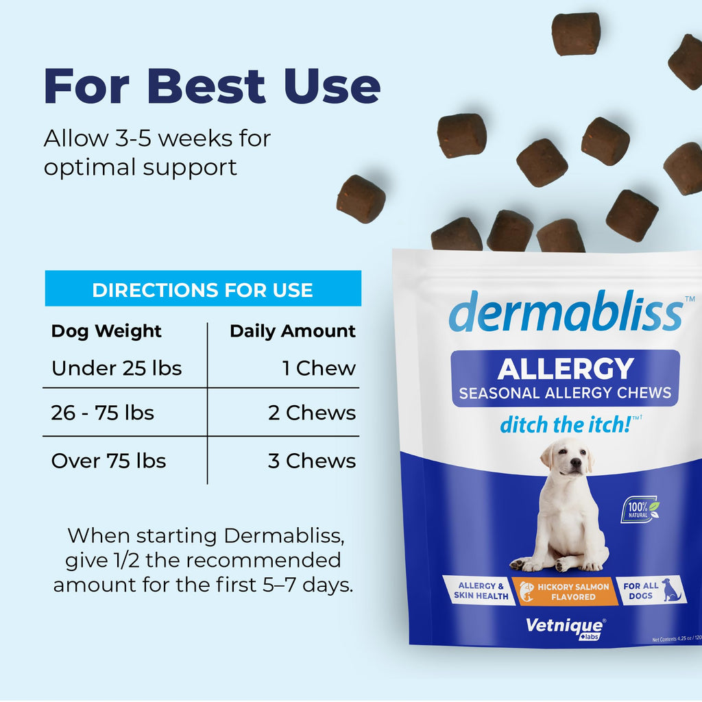 Dermabliss Dog Allergy Relief & Immune Support Chews - Vetnique Labs (120 Ct)