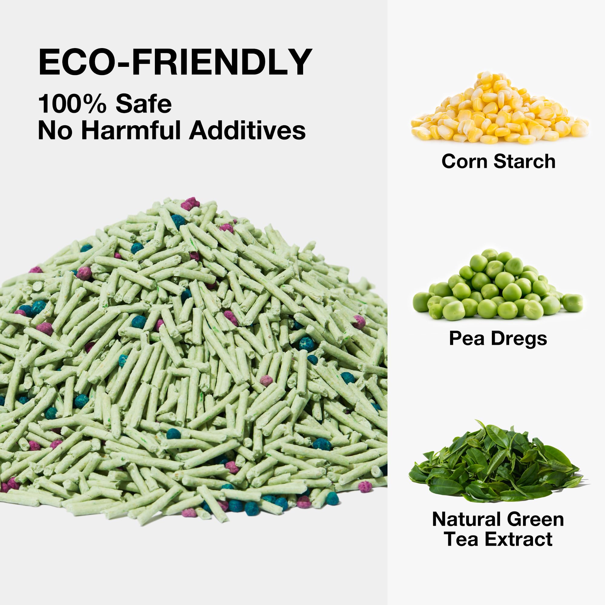 VETRESKA Tofu Cat Litter – Natural Clumping, Flushable, Green Tea Odor Control (5.5lb×4 bags)