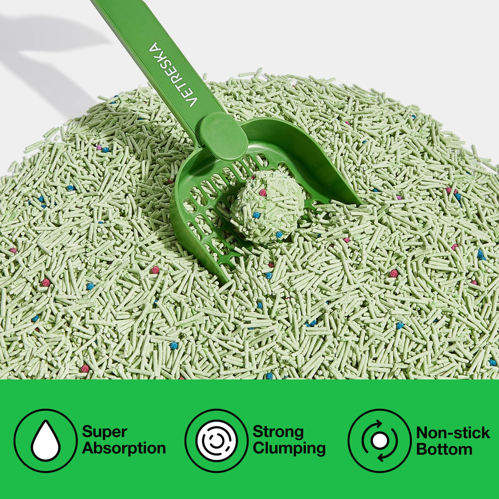 VETRESKA Tofu Cat Litter – Natural Clumping, Flushable, Green Tea Odor Control (5.5lb×4 bags)