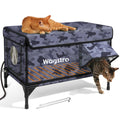 Wagstro Heated Cat House for Outside — Insulated Weatherproof Shelter with Escape Door