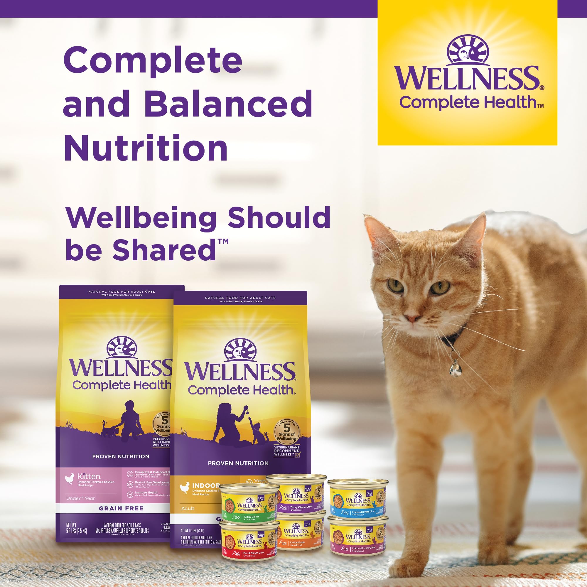 Wellness Complete Health Minced Tuna Entree — Grain-Free Wet Cat Food, 5.5 oz, 24 Pack