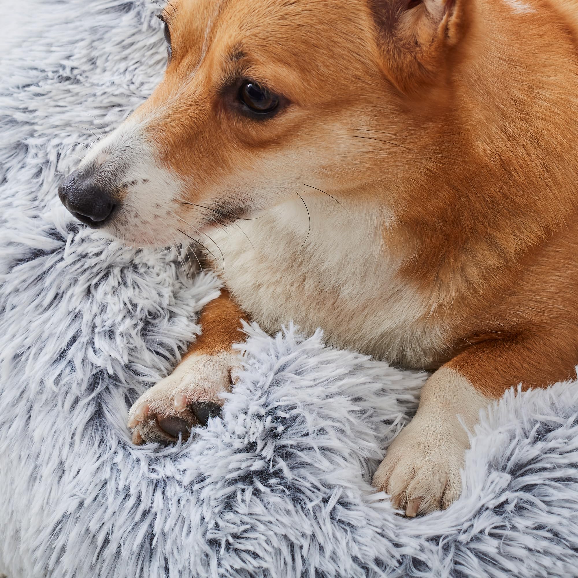 WESTERN HOME WH Calming Dog & Cat Bed Donut Cuddler – Plush Faux Fur Round Bed (20–30 inch)