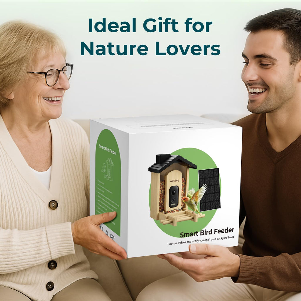 WESTHEY Solar Powered Bird Feeder with Camera - 2.5K HD AI ID 11,000+ Species