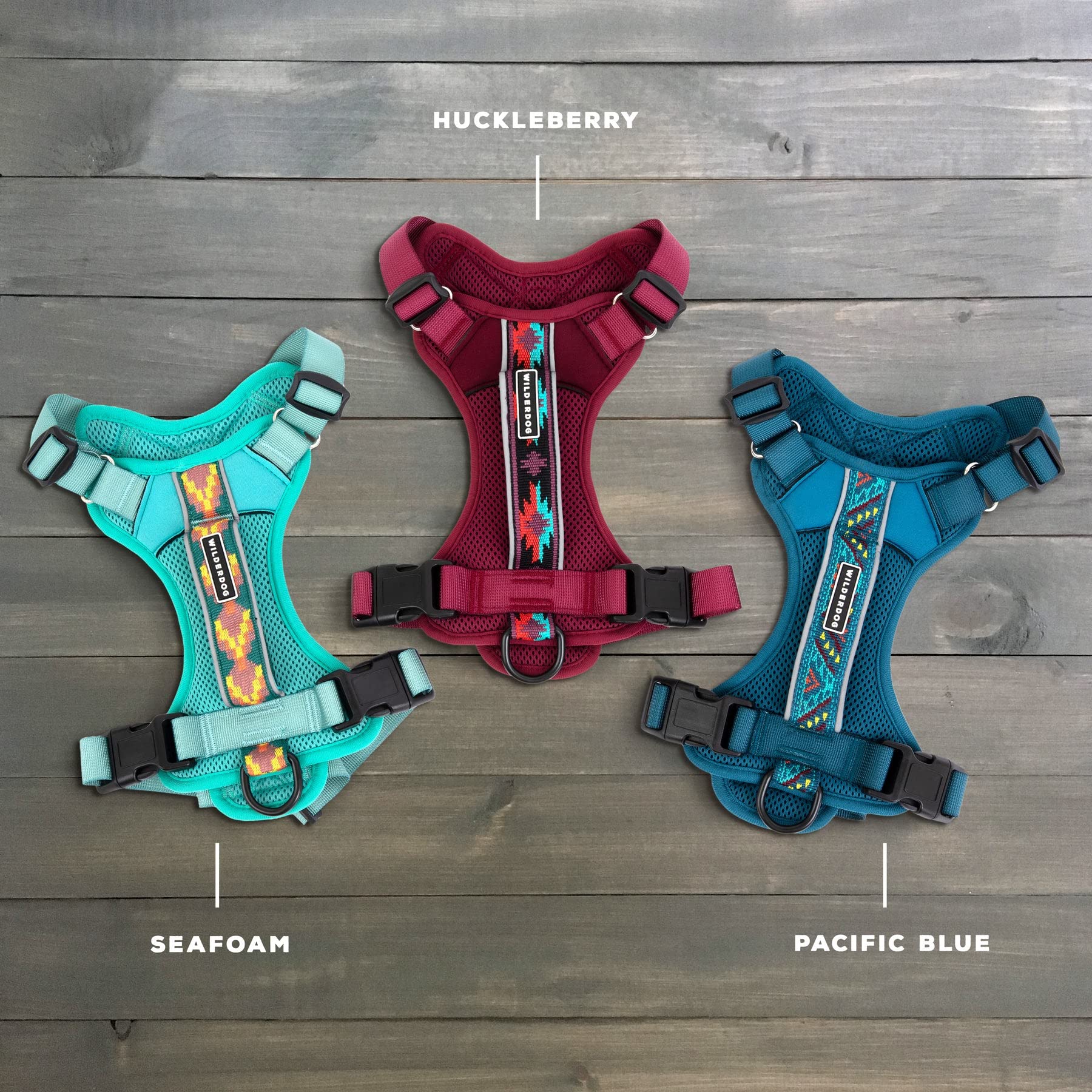 Wilderdog Lightweight Dog Harness with Reflective Straps – Large – Pacific Blue