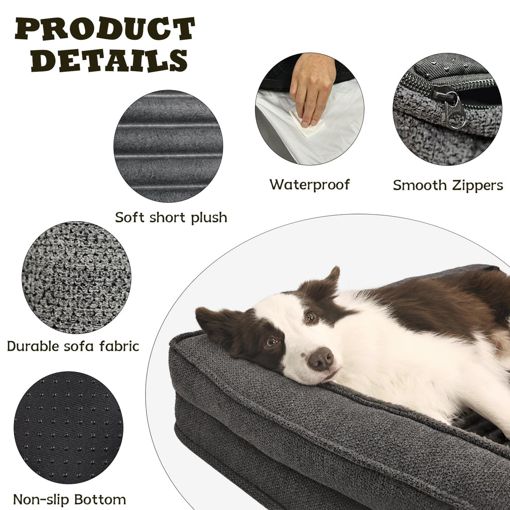 WINDRACING Orthopedic XXL Dog Bed 46x30 – Egg Foam, Waterproof, Non-Slip