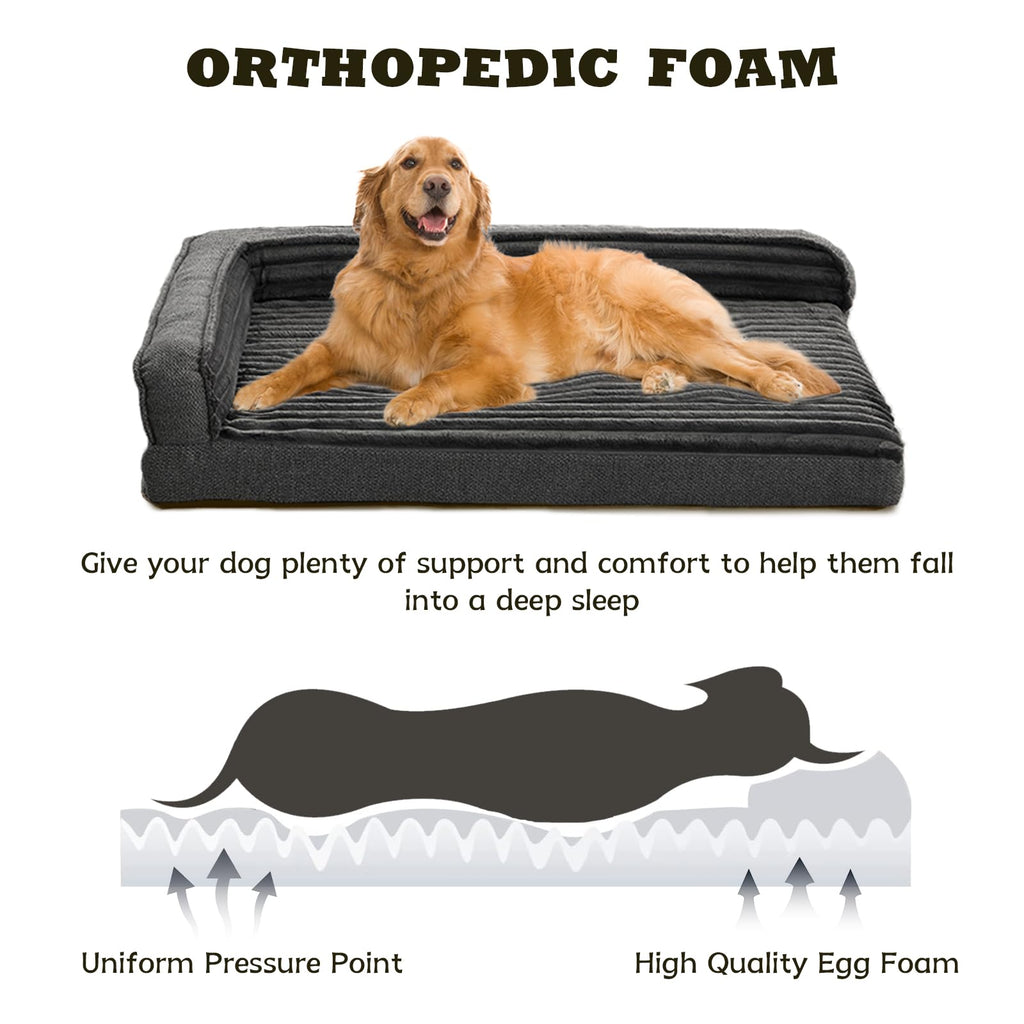 WINDRACING Orthopedic XXL Dog Bed 46x30 – Egg Foam, Waterproof, Non-Slip